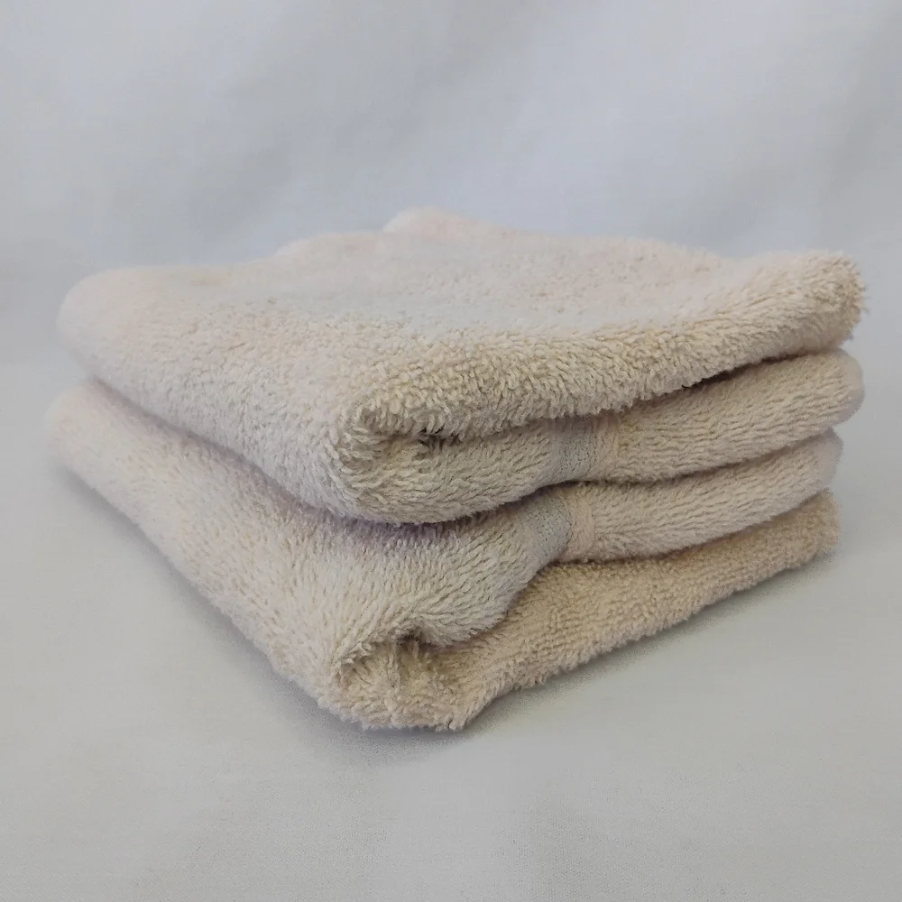 Vintage Set of 2 Jubilee Peach Terry Cloth Hand Towels 100% Cotton Made In USA